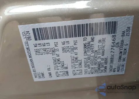 2025 Nissan Rogue Rock Creek from USA, damaged, VIN 5N1BT3BB8SC776468